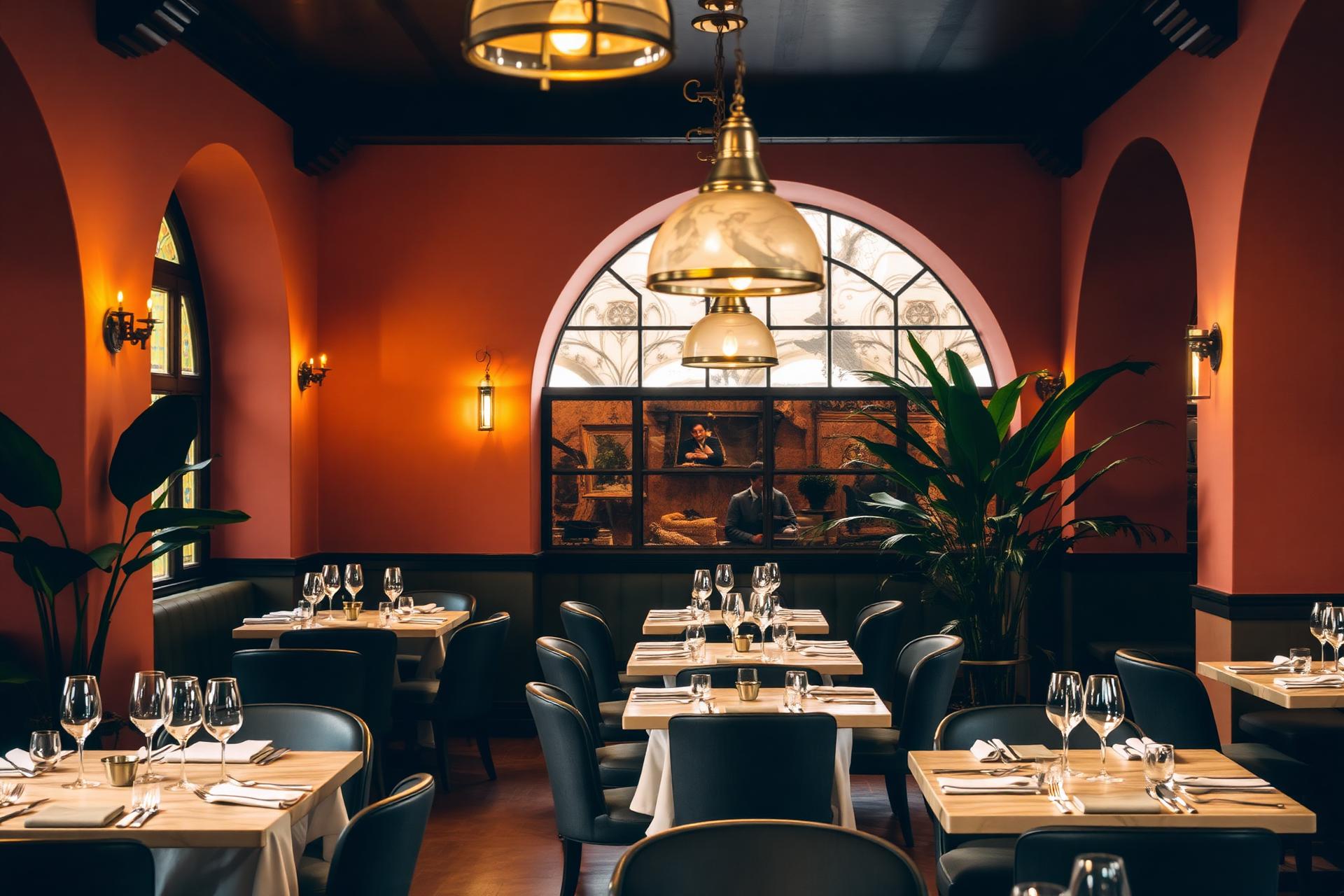 Elegant Mediterranean restaurant interior
